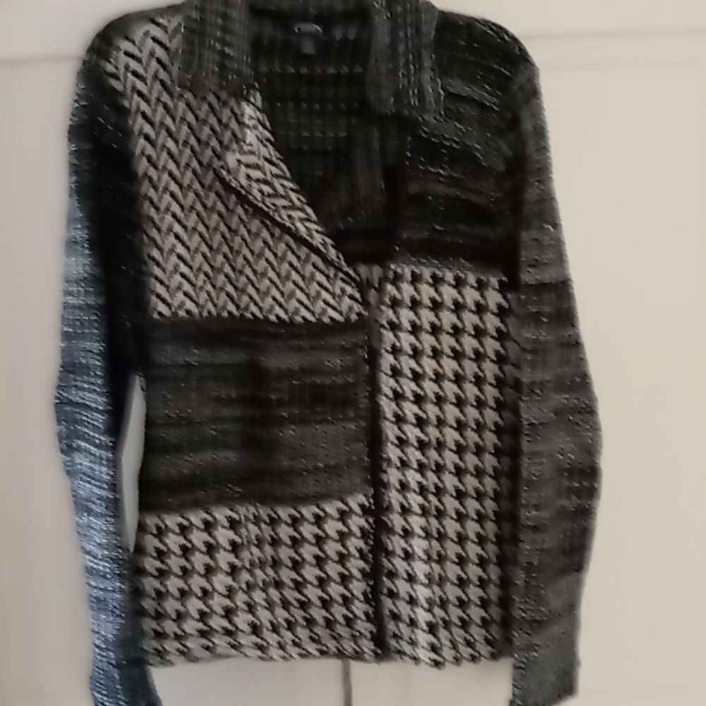 Moto styled sweater jacket